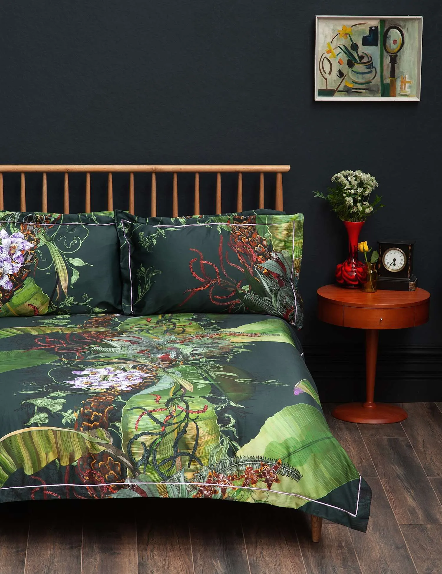 Timorous Beasties Pure Cotton Sateen Topical Tropical Bedding Set Green Mix