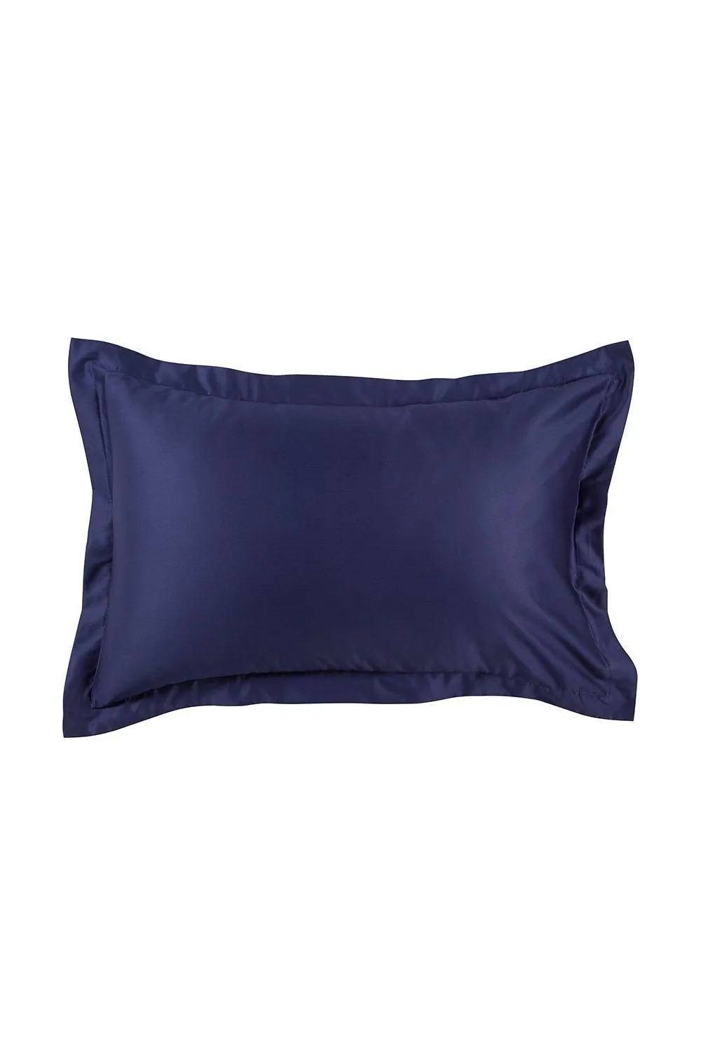 CHRISTY 400TC Luxury Cotton Sateen Plain Dye Oxford Pillowcases Pair in Navy 1
