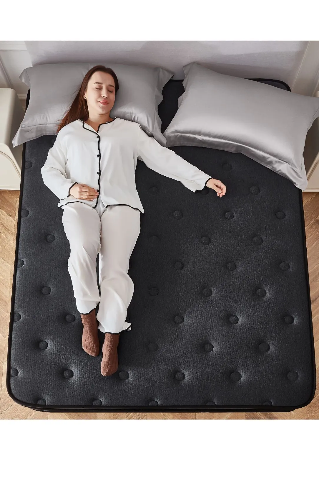 Ezysleep 30cm Onyx Spring Foam Hybrid Mattress - 5 Year Guarantee in Black 3