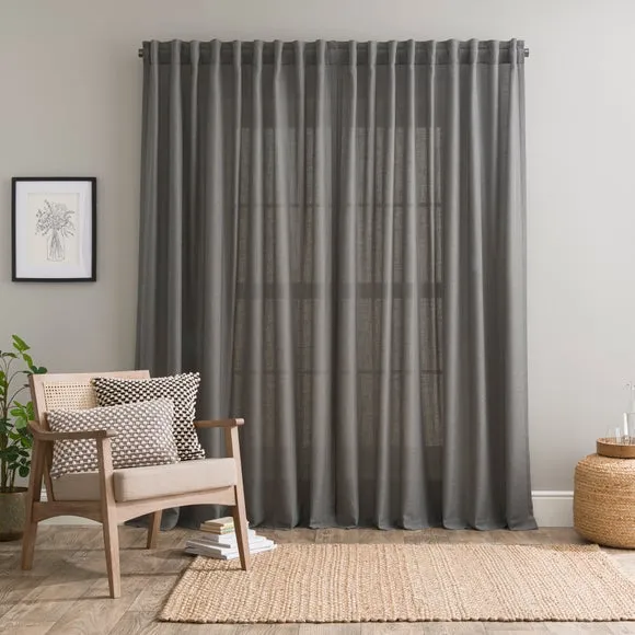 Touch of Linen Unlined Tab Top Curtains 5