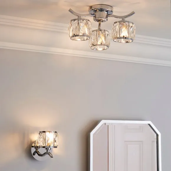 Kleio Glass Chrome Wall Light 6