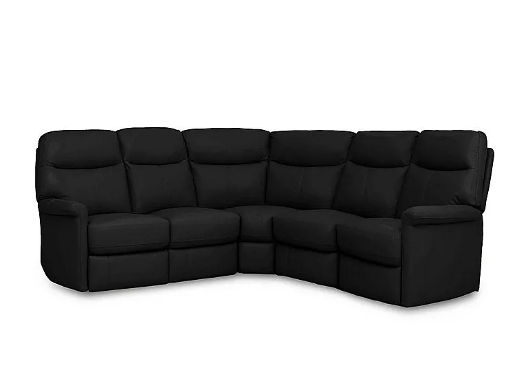 Compact Collection Lille Large Leather Corner Sofa - Classic Black