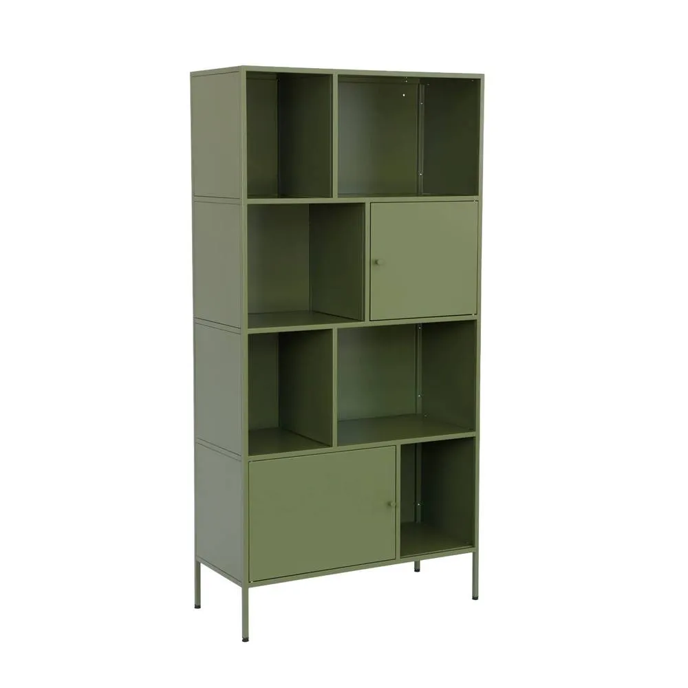 sweeek Buffet, industrial metal storage unit with 8 compartments in Green 2