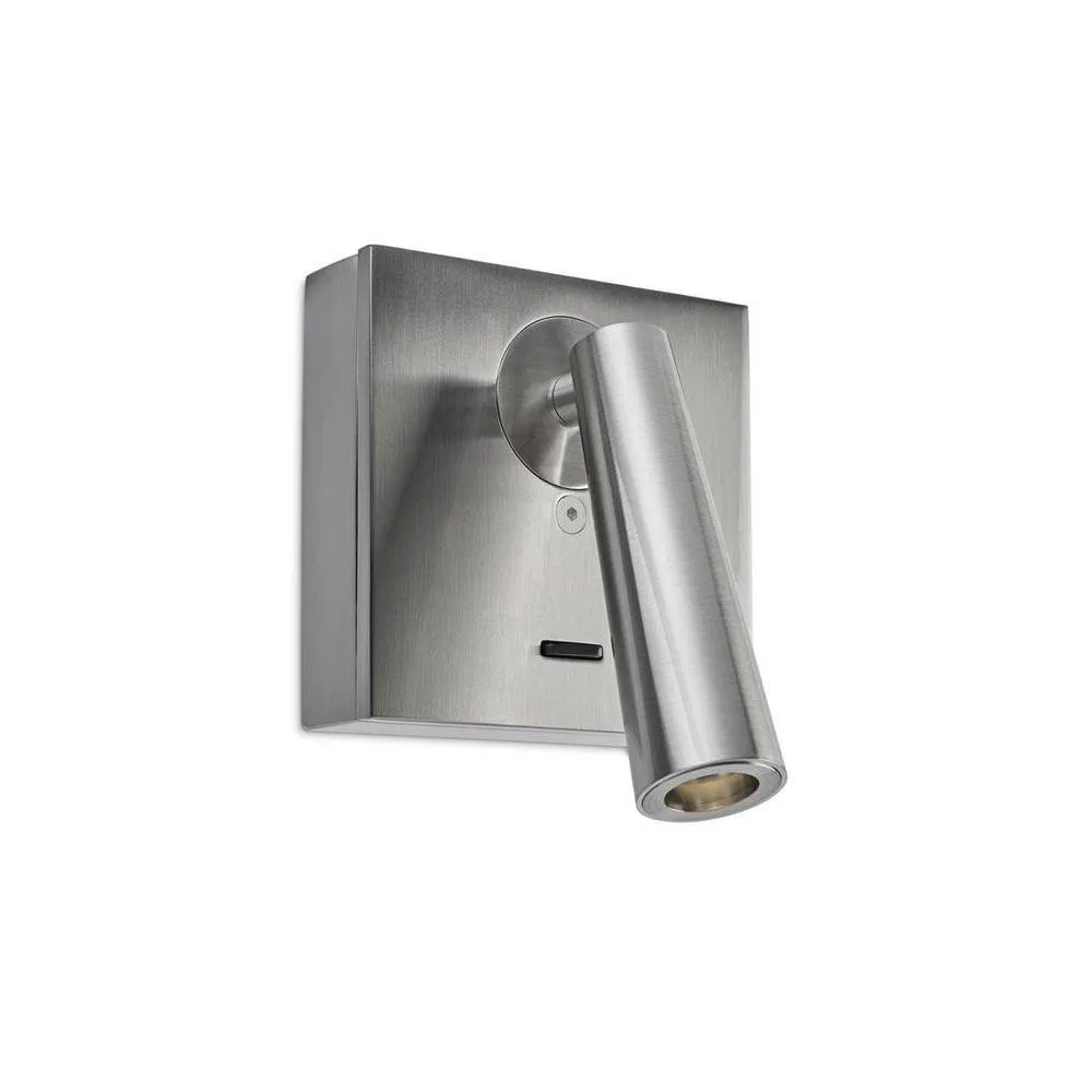 Netlighting Gamma LED Wall Reading Light Satin Nickel 175lm 2700K in Grey
