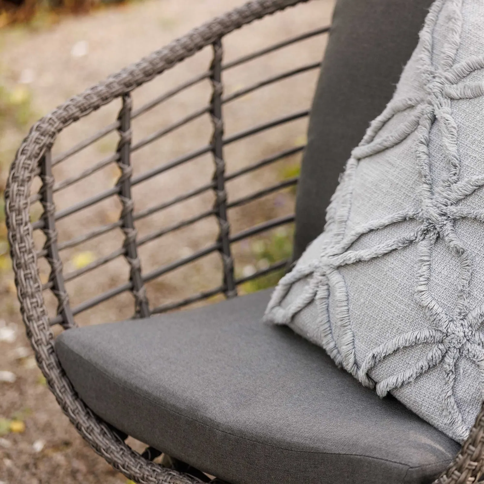 Toulon Bistro Set, Rattan, Grey | Barker & Stonehouse 2