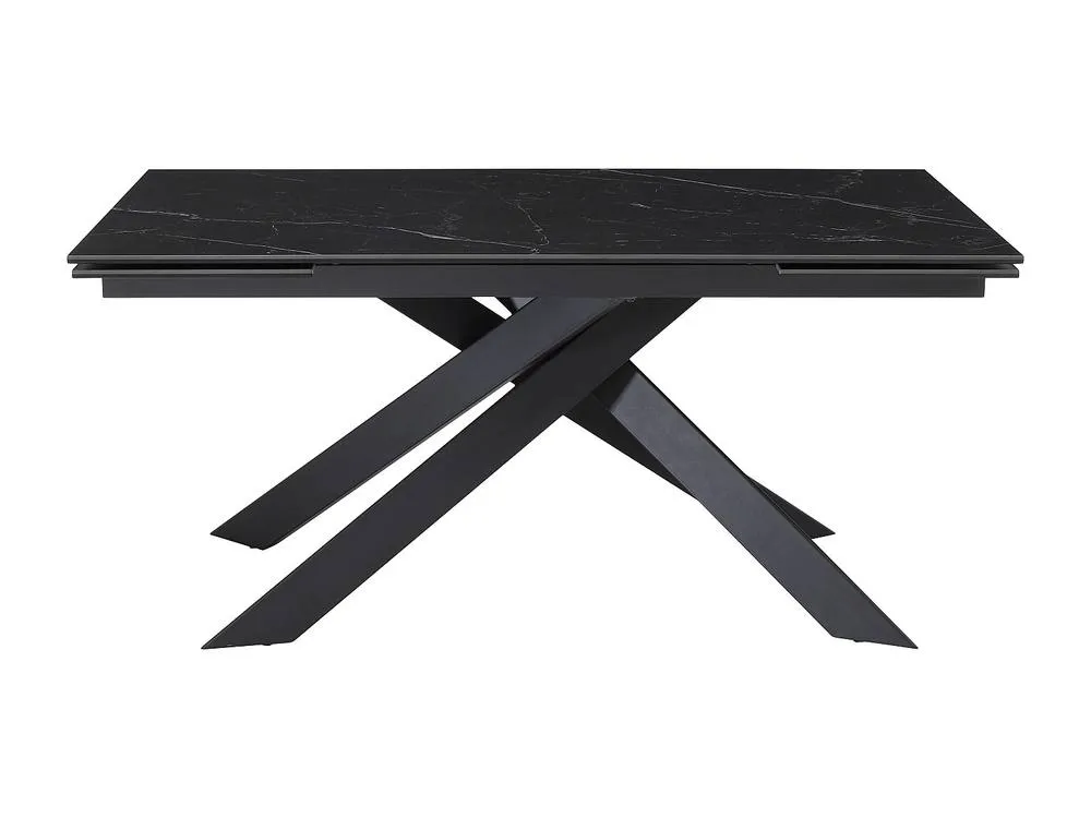 Vente-unique 6 - 10 Seater Extendable Dining Table In Ceramic, Tempered Glass and in Black 6