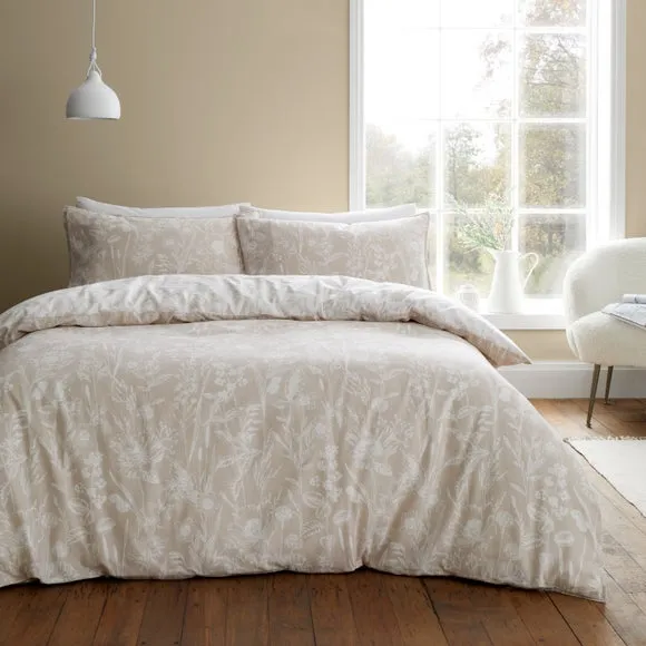 Bianca Floral Toile 100% Brushed Cotton Duvet Cover & Pillowcase Set 3