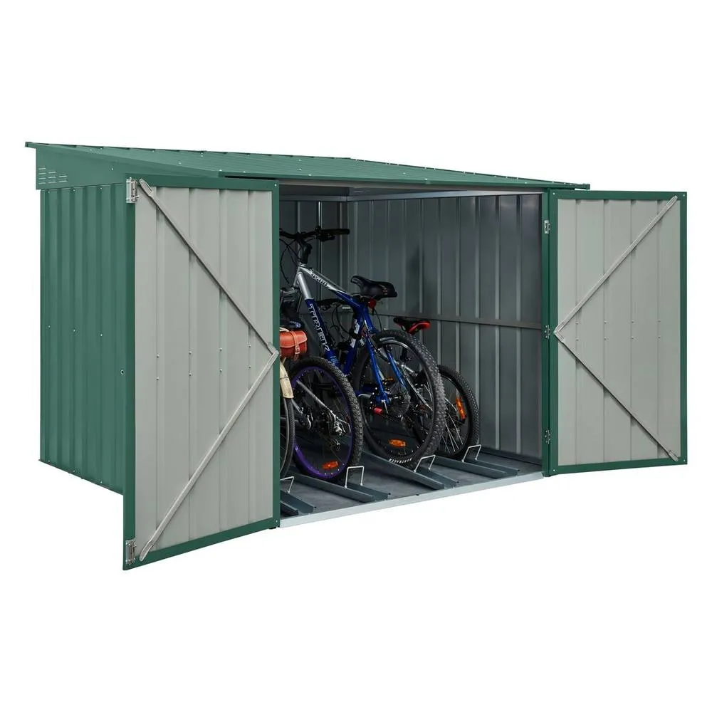 Mercia 6 x 6 Feet Globel Bike Locker - Steel/Metal - Green 2