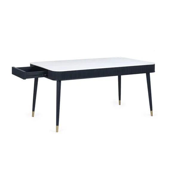 Louis Black Fluted Stone Dining Table 2
