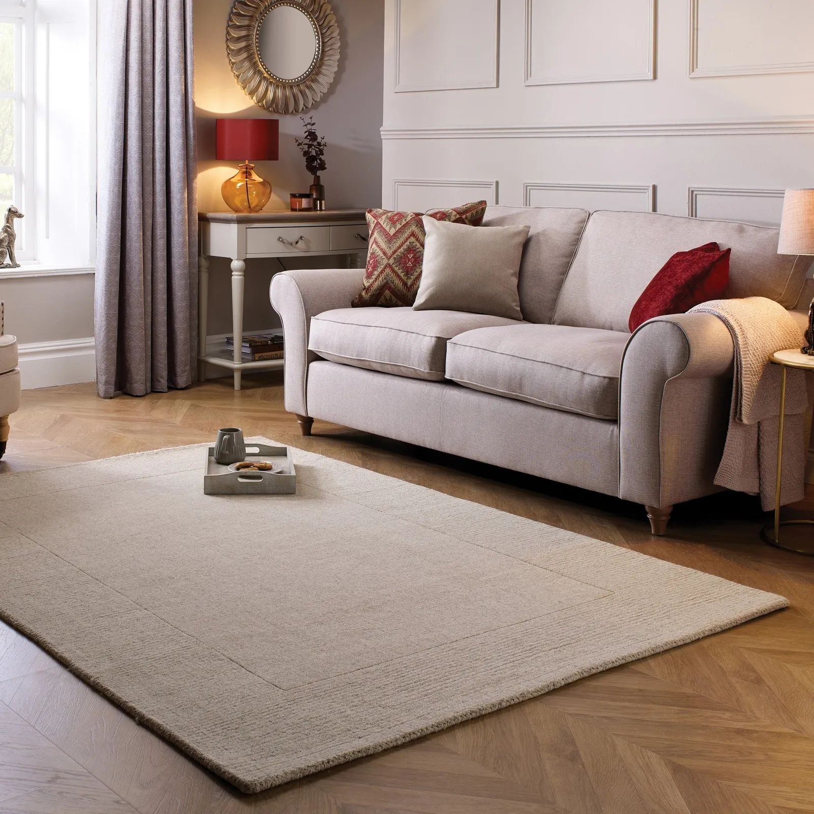 Boston Wool Border Rug 1