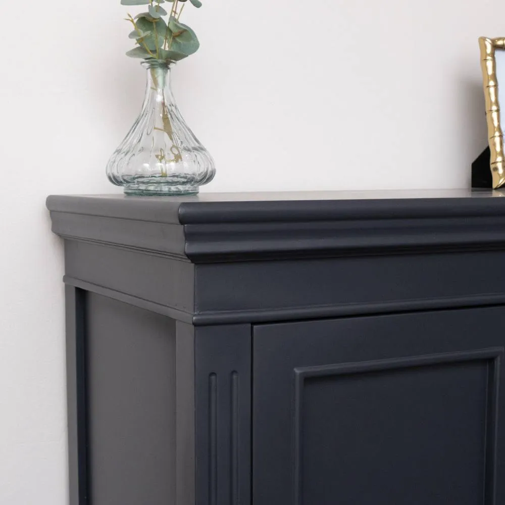Melody Maison Two Door Shoe Cabinet With 3 Shelves - Daventry Navy Black Range 5