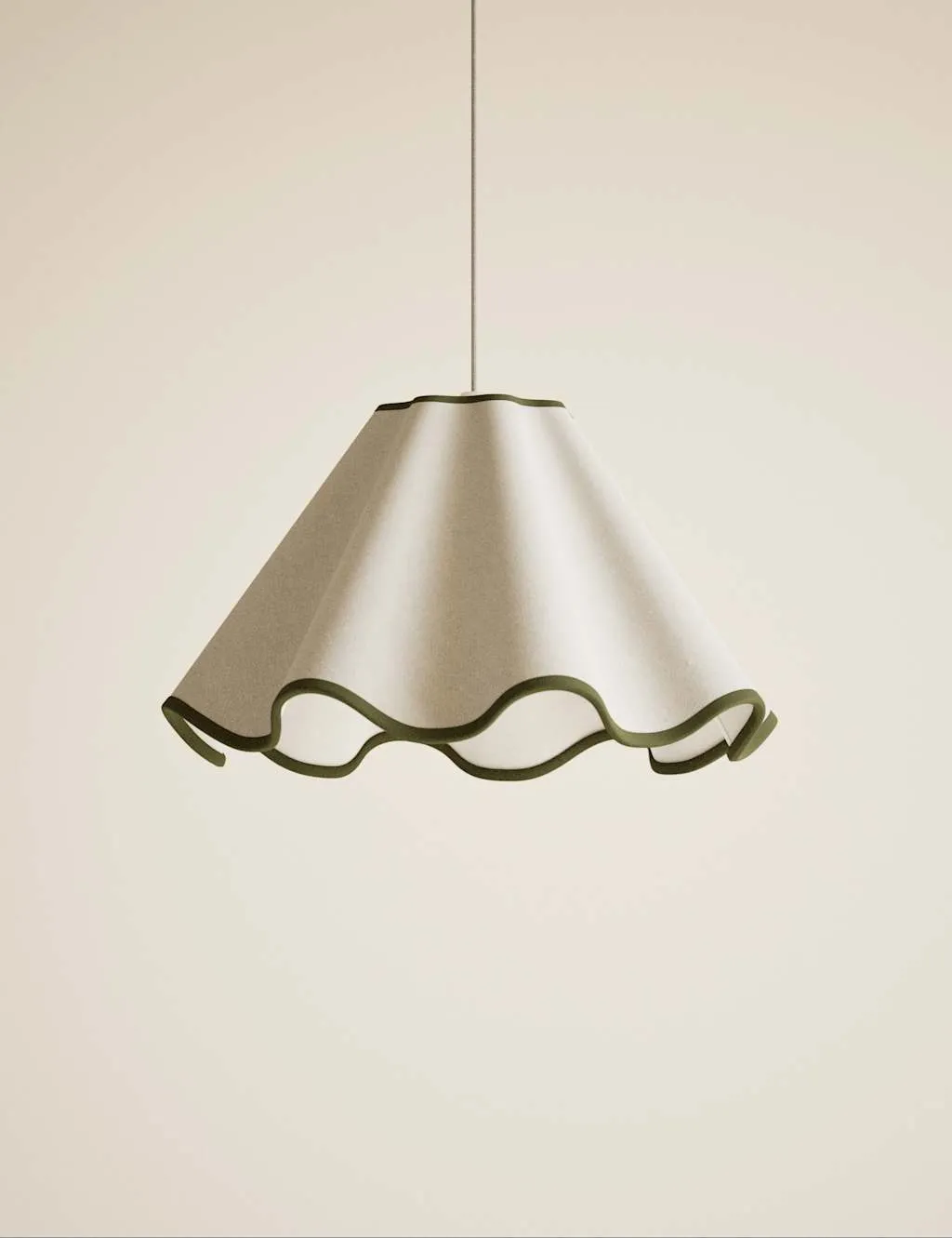 M&S Fabric Wave Scallop Shade Green