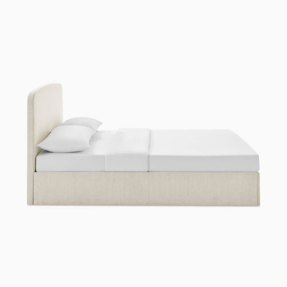 FurnitureboxUK Amelie Cream Fabric Ottoman Double Bed Frame 4