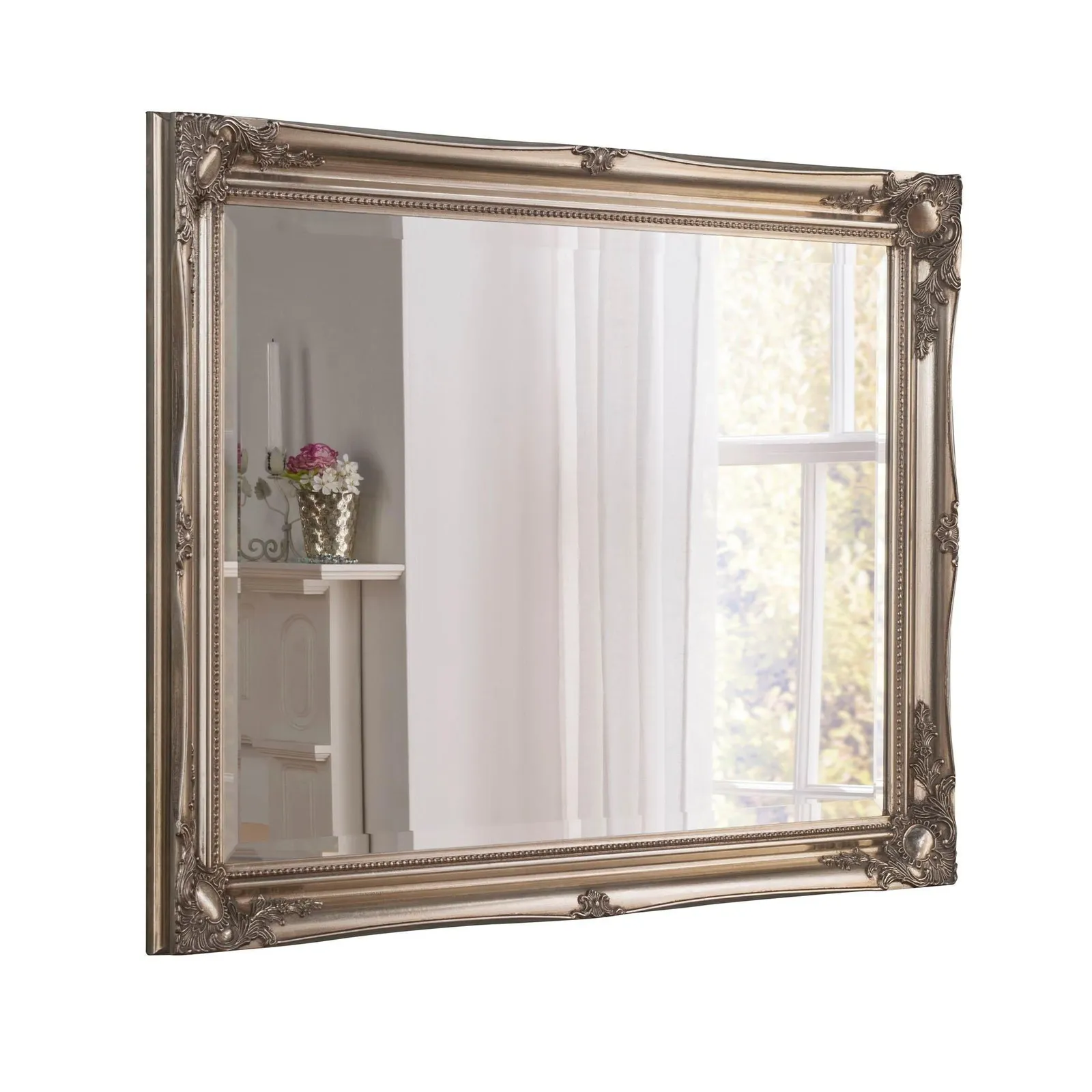 Yearn Mirrors French style carved mirror silver 135x45cm 3