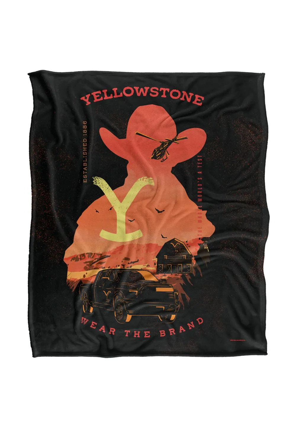 Yellowstone Wear The Brand Silky Touch Super Soft Throw Blanket 152 X 127 cm in White
