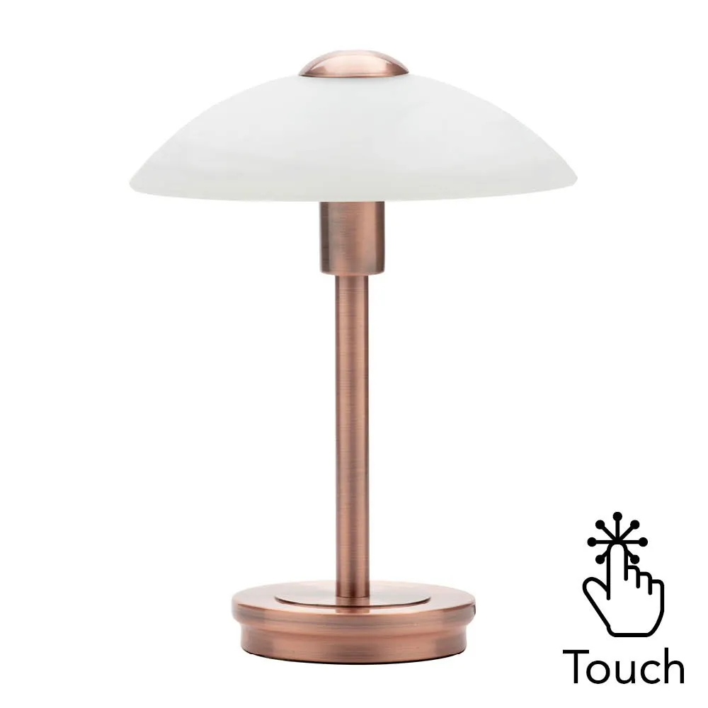 Archie Touch Lamp, Antique Brushed Copper and Alabaster 1