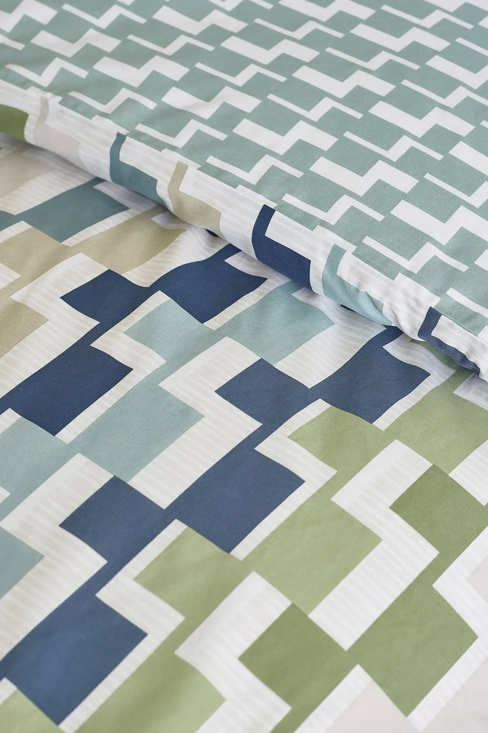 Catherine Lansfield 'Bryson Geo' Reversible Duvet Cover Set in Blue 4