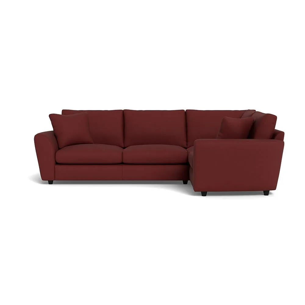 Heal's Snooze Right Hand Facing Corner Sofa Capelo Linen-Cotton Etruscan Red Black Feet 1