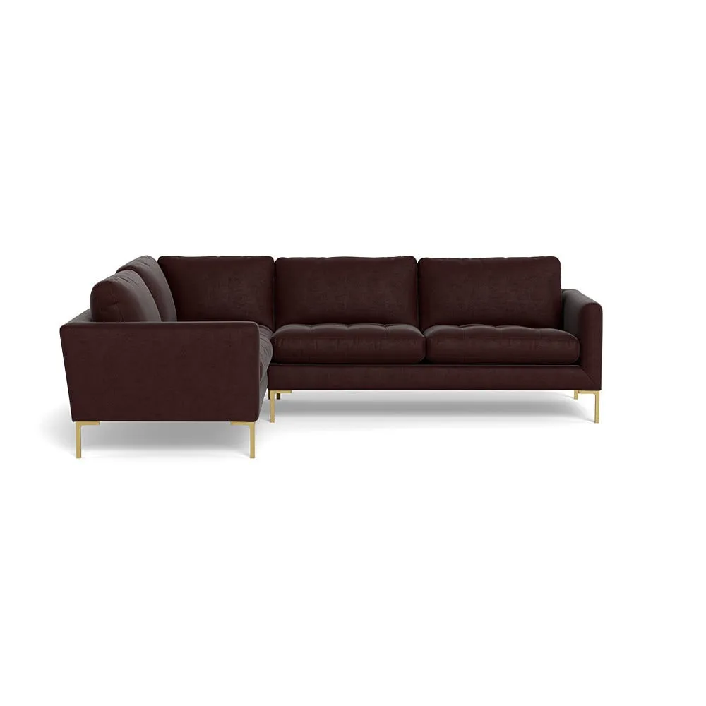 Heal's Eton Left Hand Facing Corner Sofa Smart Luxe Velvet Acorn Brass Feet 1