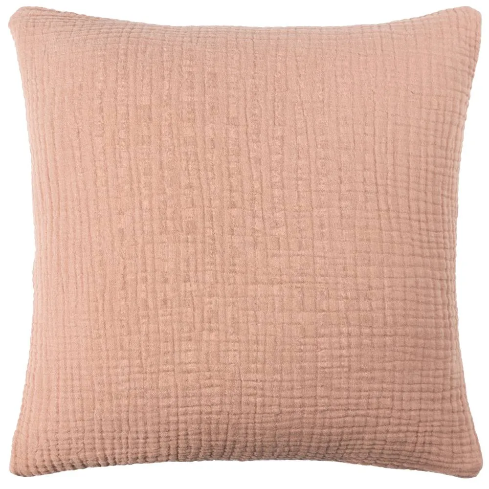 Yard Lark Muslin 100% Cotton Plain Cushion in Dusty Pink 2