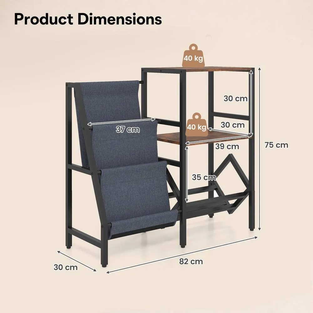 Costway Large Capacity Vinyl Holder with Metal Frame in Brown 2