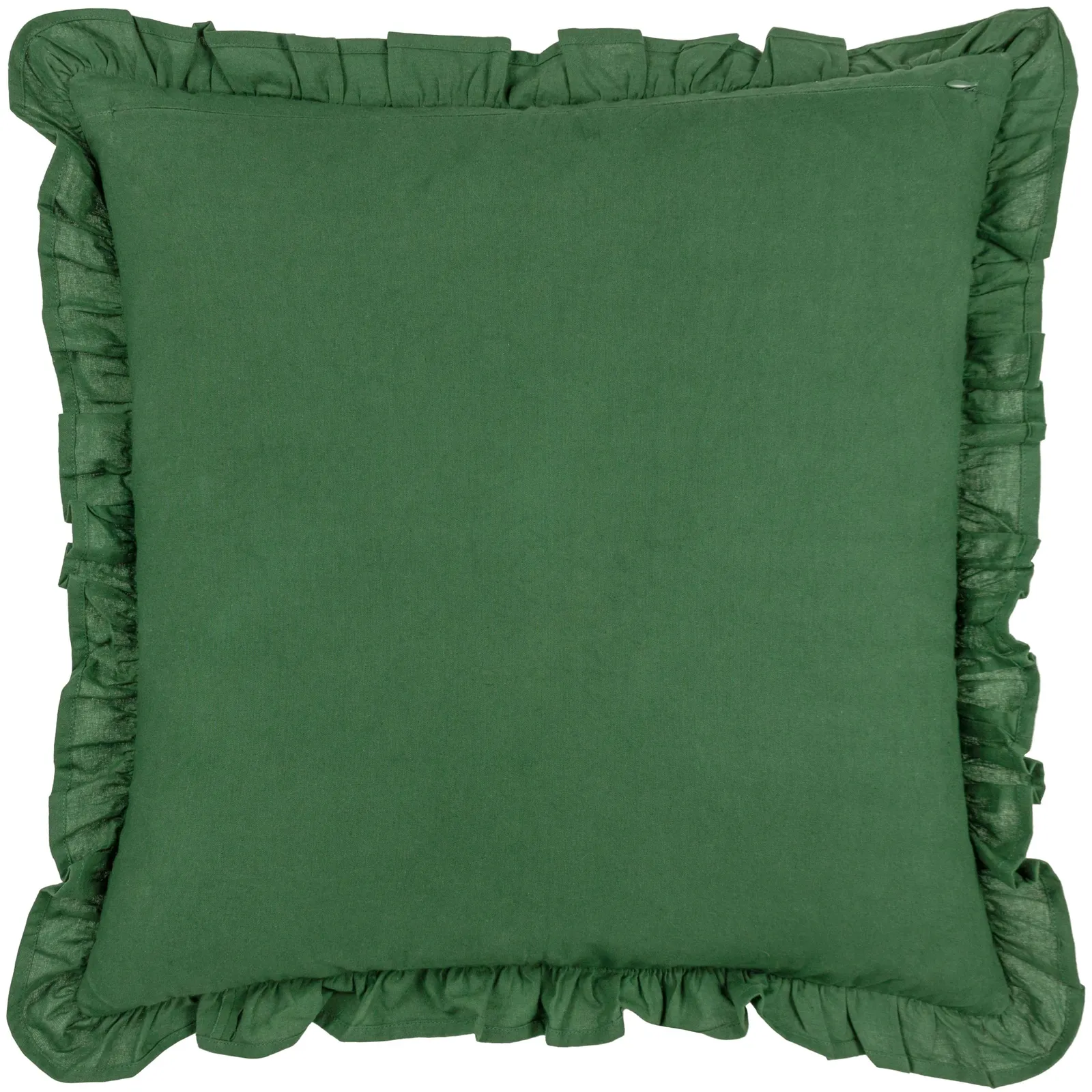 Paoletti Montrose 100% Cotton Fringed Leaf Cushion in Bottle Green 3