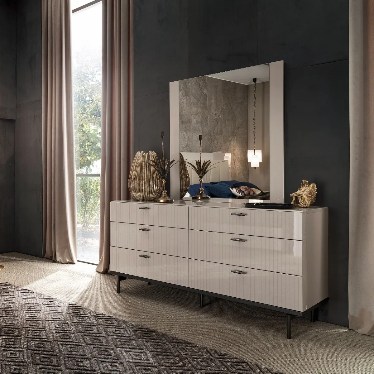 Oriana Mirror, Square, Neutral Polyester | Barker & Stonehouse 2
