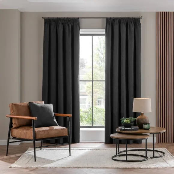Luna Brushed Pencil Pleat Curtains (Blackout Available) 2