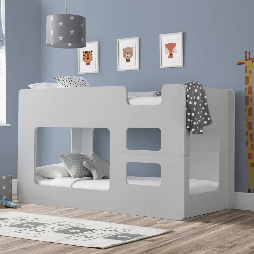 Solar Grey Wooden Bunk Bed Frame - 3ft Single
