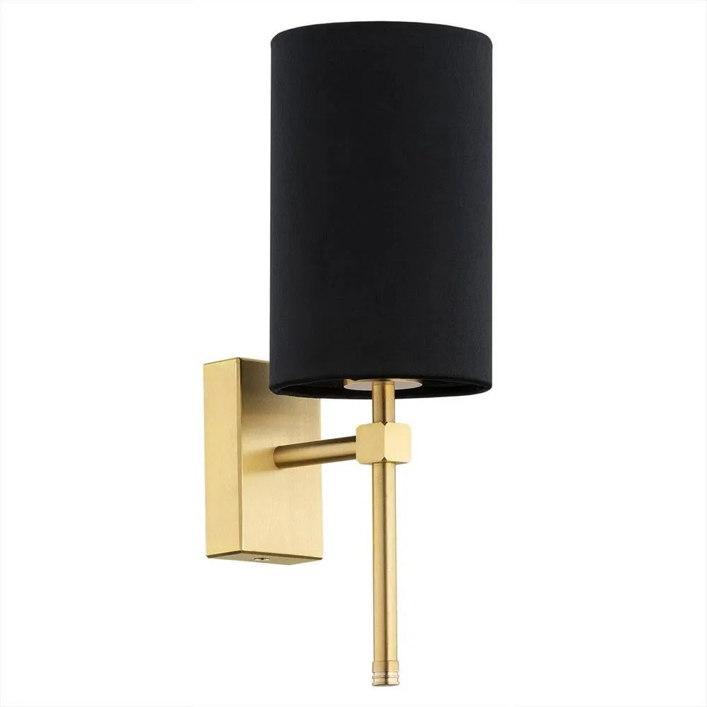 Netlighting Abruzzo Wall Lamp With Shade Black Brushed Brass 2