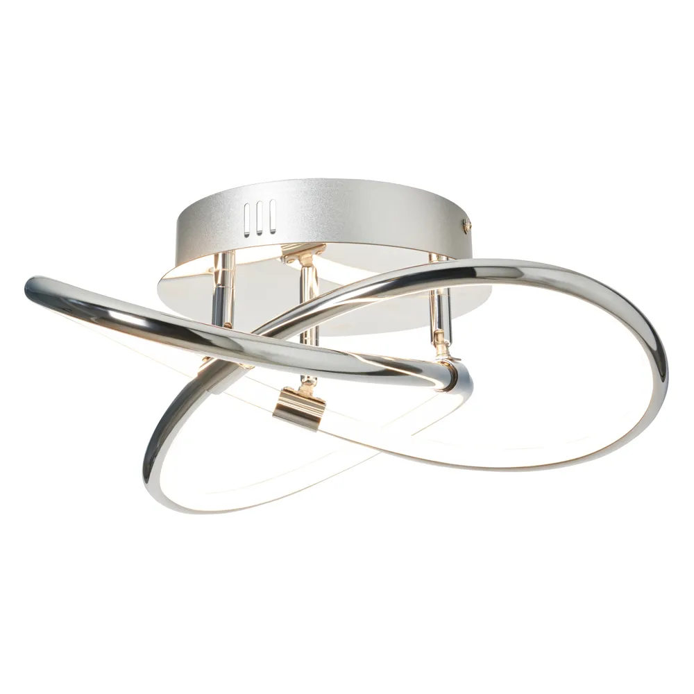 Eero Knotted LED Flush Ceiling Light, Chrome 1