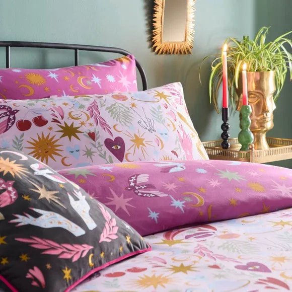 Furn Enchanted Printed Reversible Duvet Cover Set, Single, Pink, Pink 2