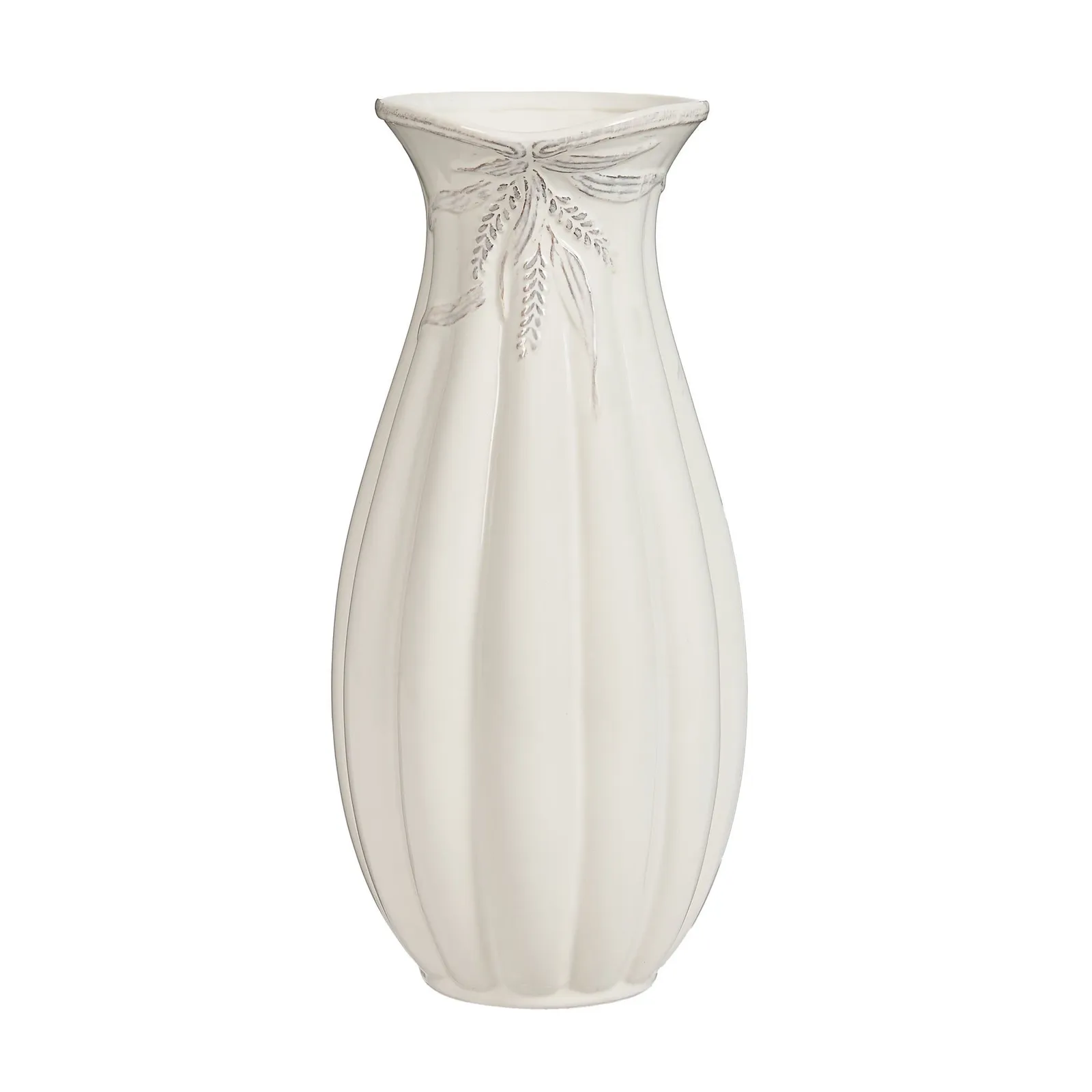 Dibor Traditional White Ceramic Tall Table Decor Flower Vase 2