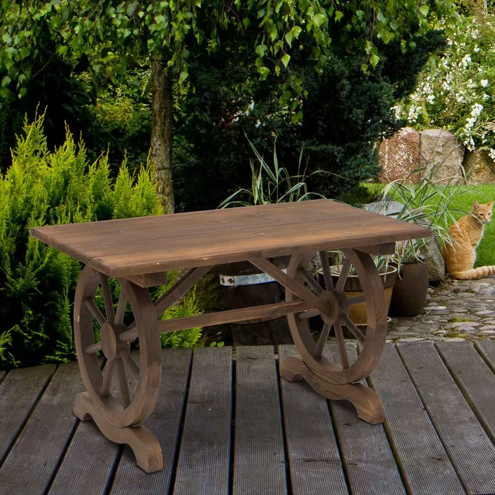 OUTSUNNY Outsuny Outdoor Coffee Table Dining Table Patio Display Desk in Black