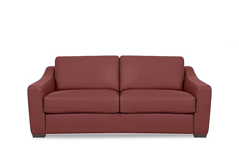 Nap 3 Seater Leather Sofa - Deep Red - Sofas and Armchairs - In Time for Christmas