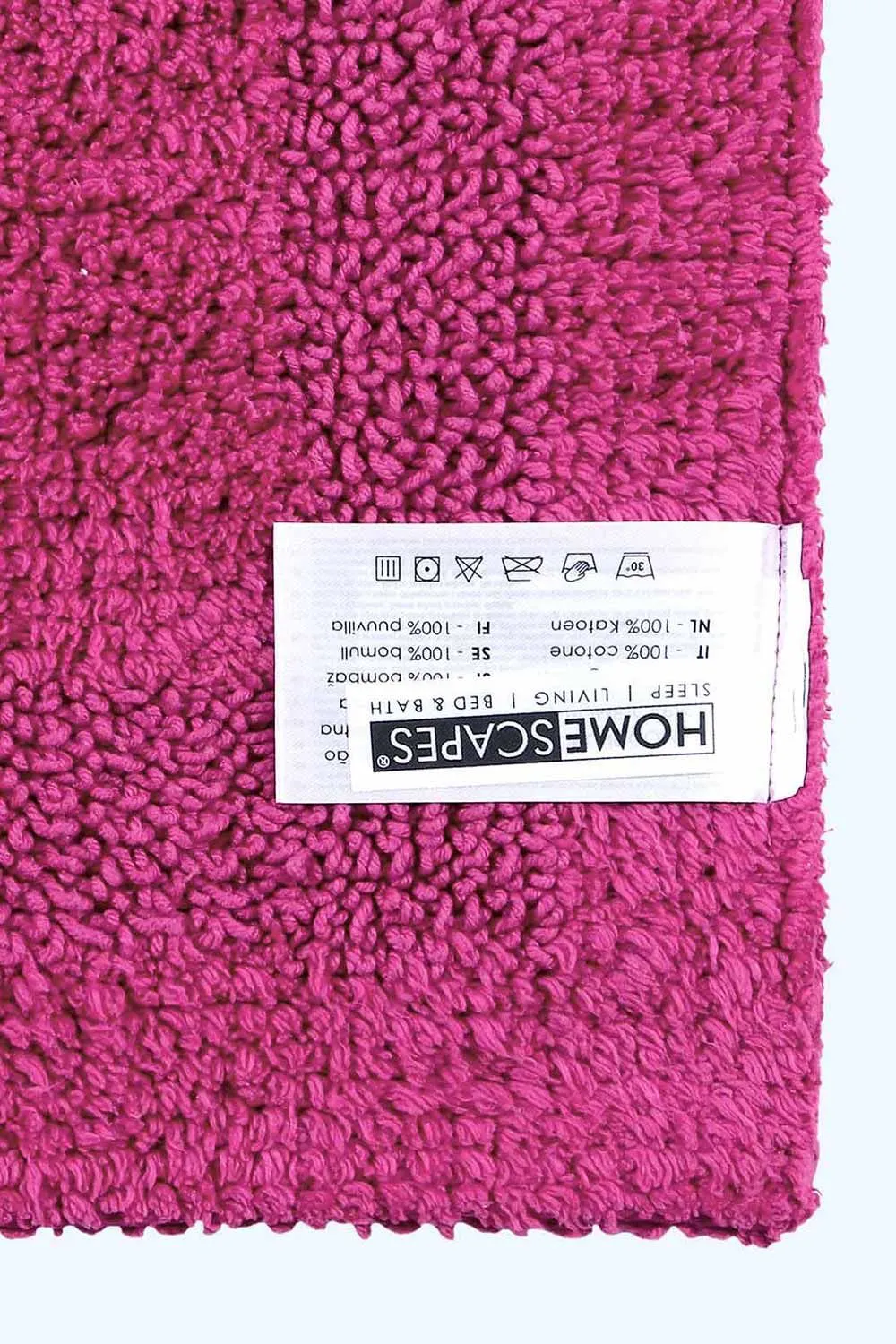 Homescapes Luxury Square Bath Mat 1600GSM 100% Cotton Reversible Shower Mat, 50cm in Raspberry 3