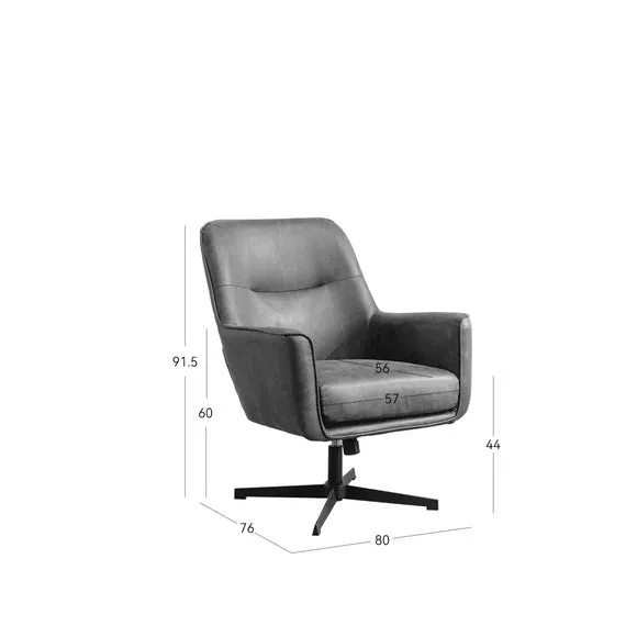 Image Furnishings Felicia Faux Leather Swivel Chair 4