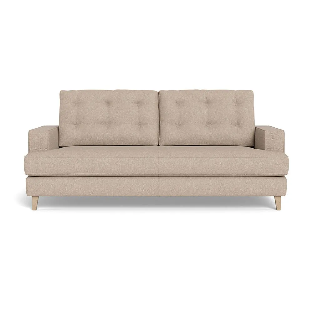 Heal's Mistral 3 Seater Sofa Boucle Tweed Pearl Natural Beech Feet