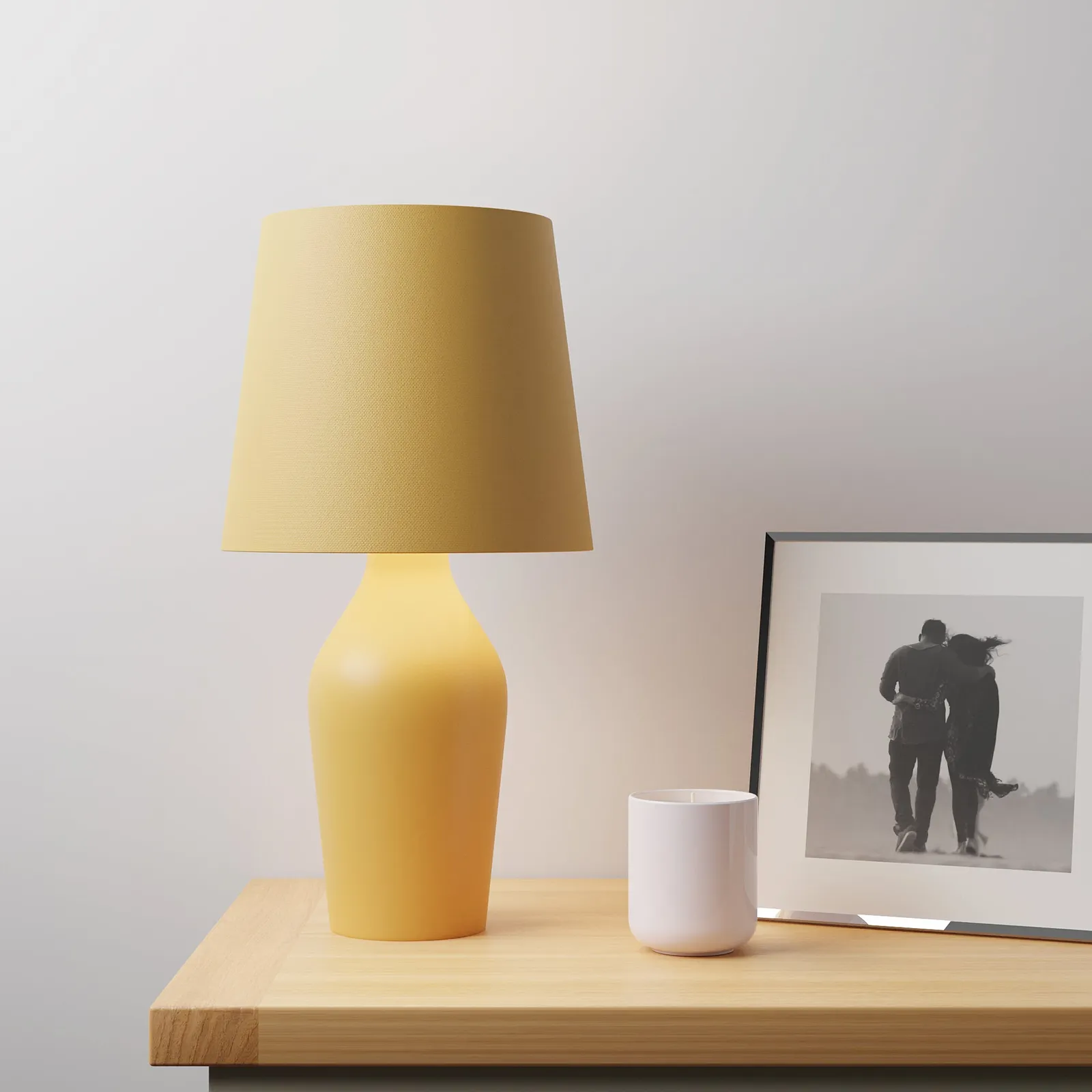Ava Stoneware Ochre Table Lamp Yellow