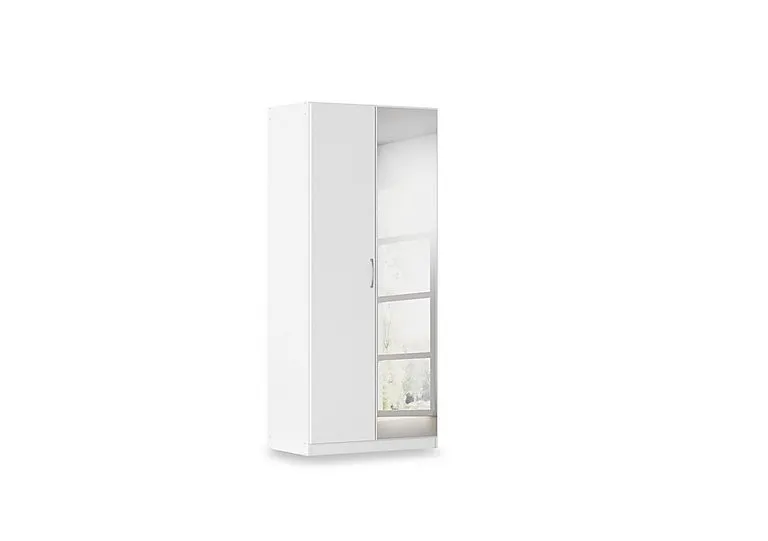 Impulse 91cm 2 Door Décor Hinged Wardrobe with Mirror Door - Alpine White