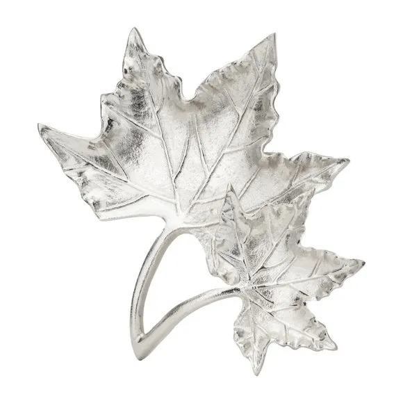 Metal Dual Oak Leaf Bowl 4