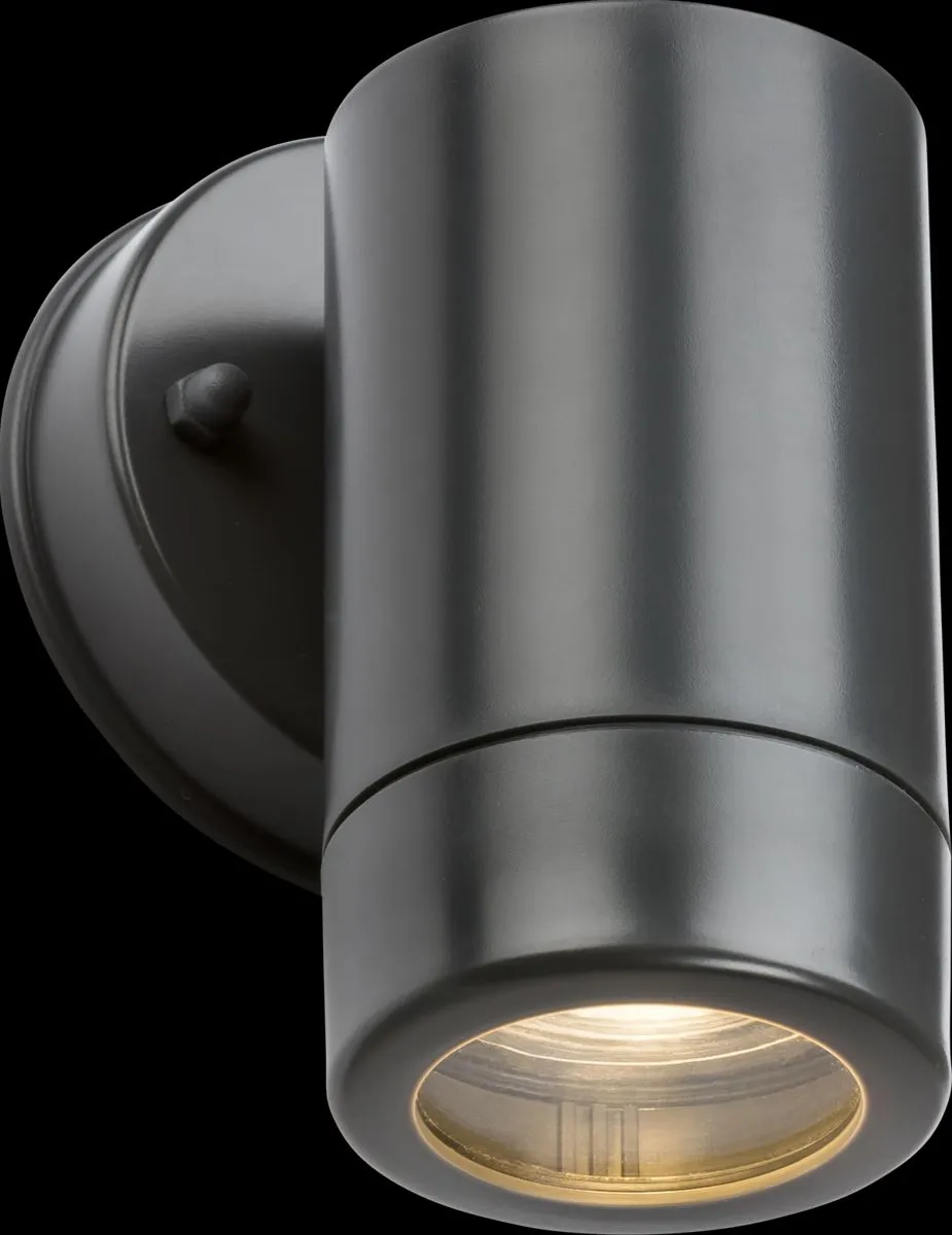 Netlighting Knightsbridge EAMON 230V IP54 GU10 Polycarbonate Single Wall light Anthracite EA1A in Black