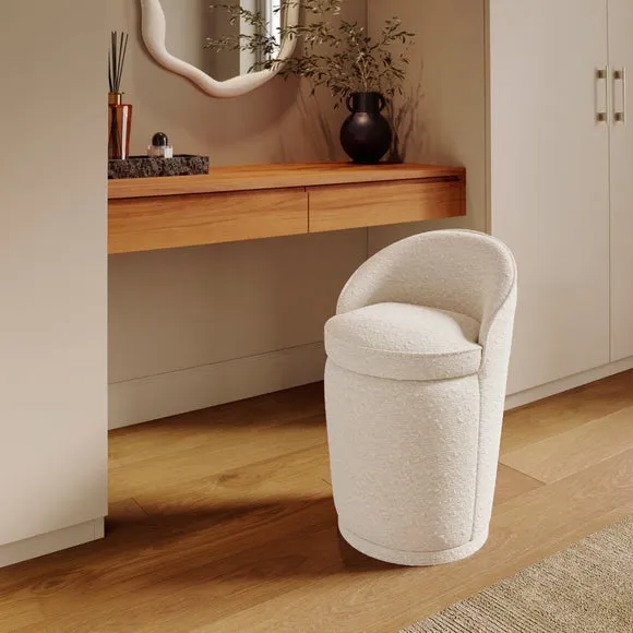Estelle Boucle Swivel Storage Stool