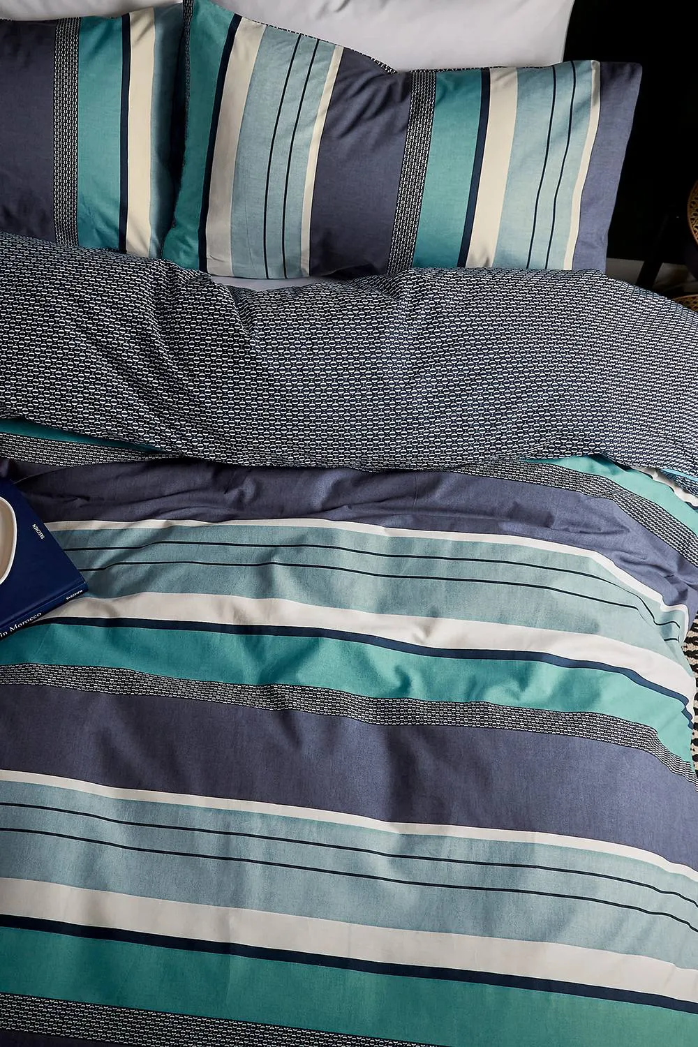 Helena Springfield 'Horizon Stripe' Cotton Duvet Cover Set in Navy 4