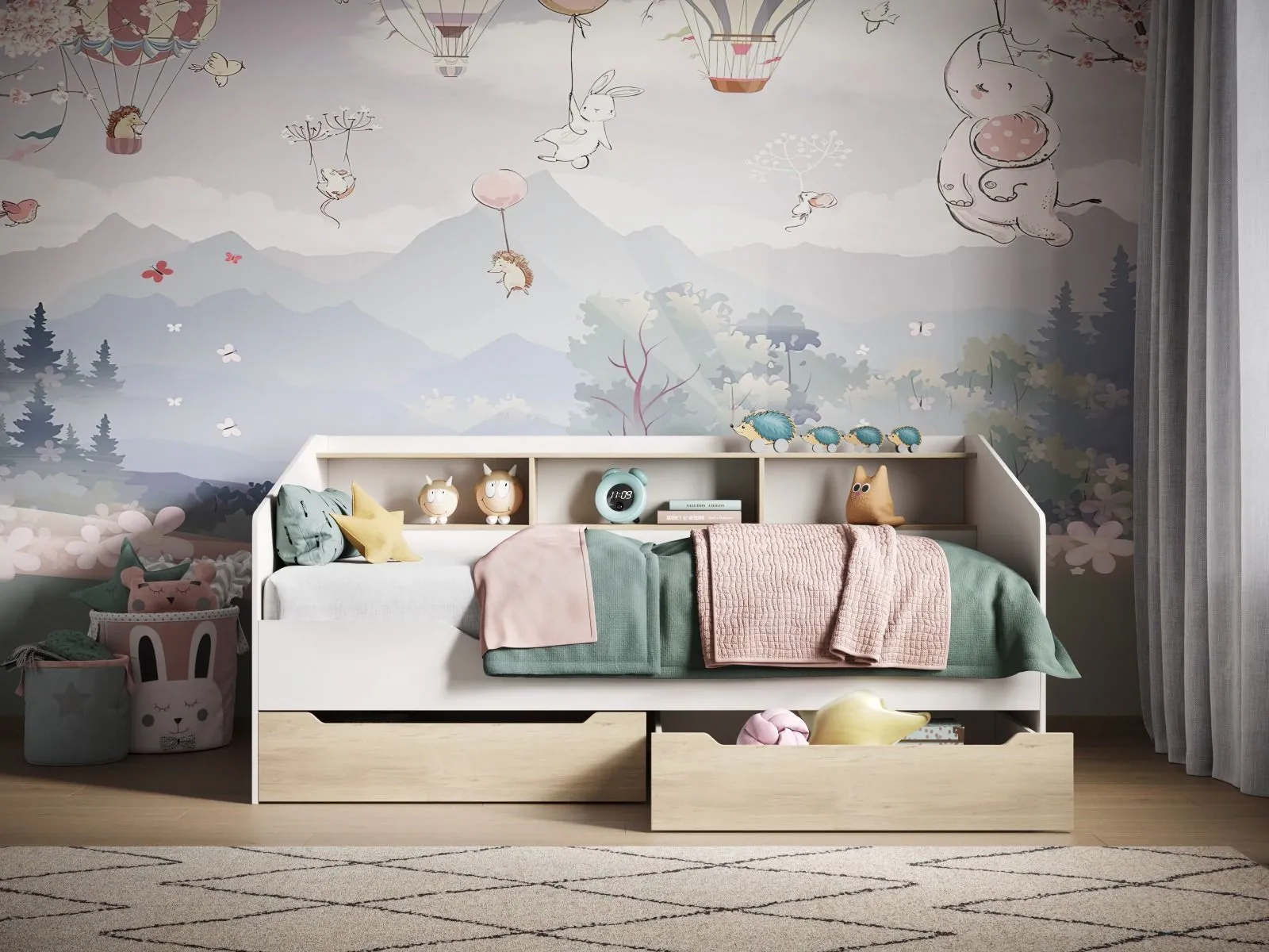 Flair Leni Day Bed in Light Oak 3