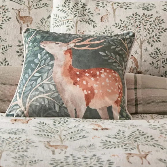 Dreams & Drapes Forest Animals Velvet Square Cushion 4