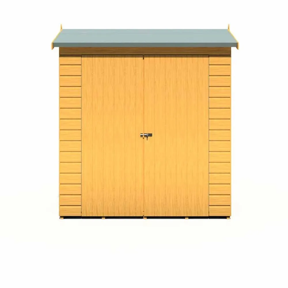 Shires Lewis 4x6' Double Door Reverse Apex Style Shed - L191.4xW136xH204.3 cm in Brown