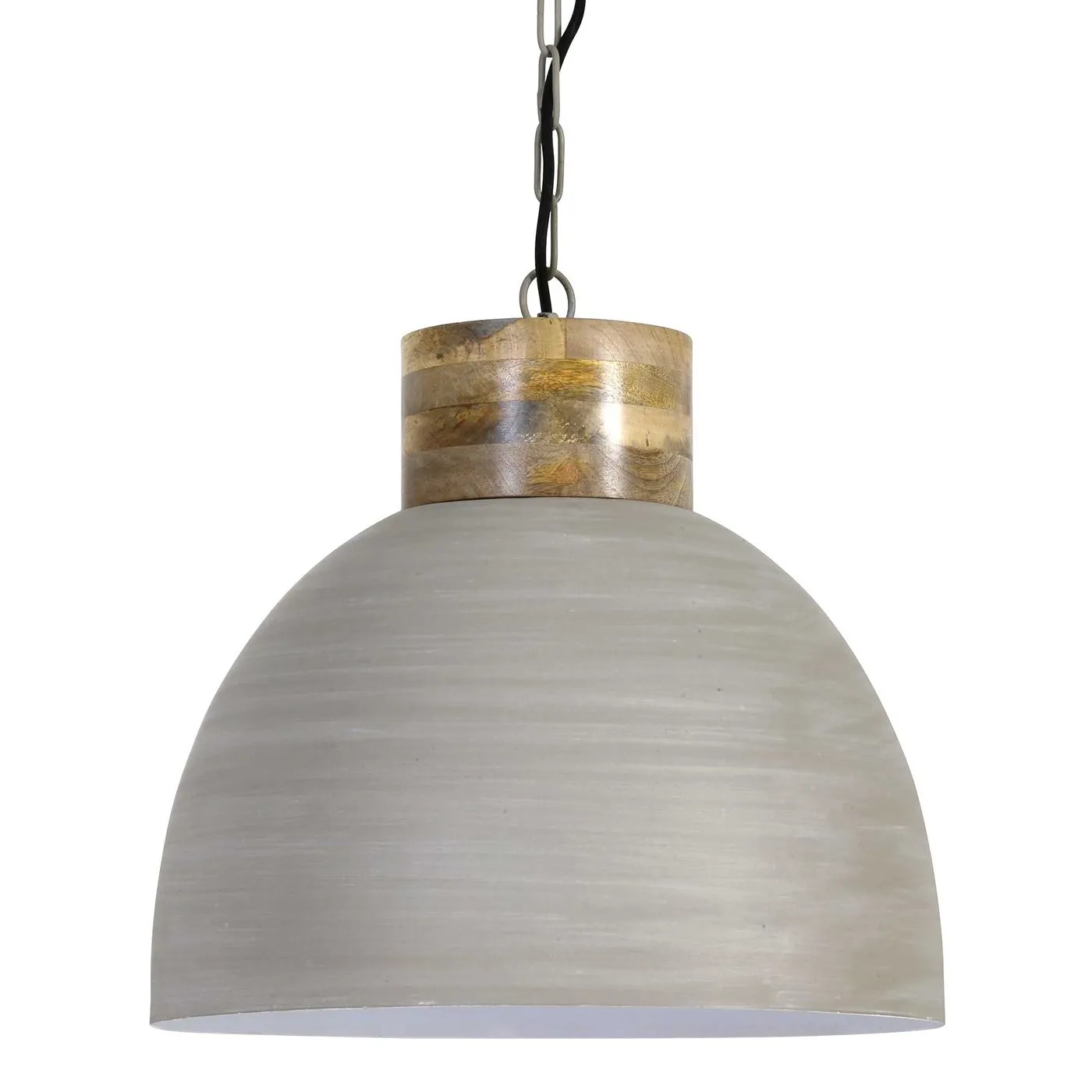 Dome Pendant, Grey and Wood
