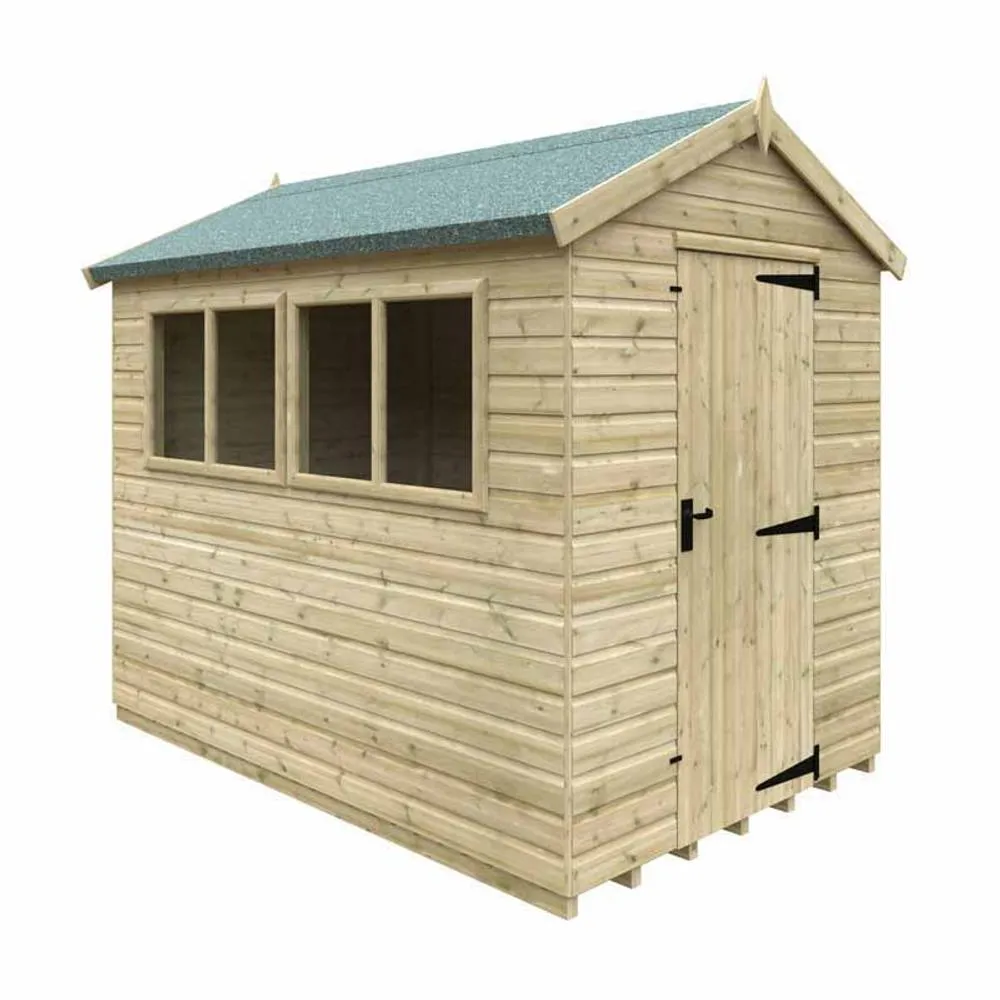 Buttercup Farm 9 x 6 Feet Apex Premier 16mm Shed - Solid Wood/Softwood/Pine in Natural