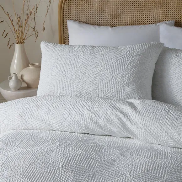 Serene Embossed Geo Duvet Cover & Pillowcase Set 2
